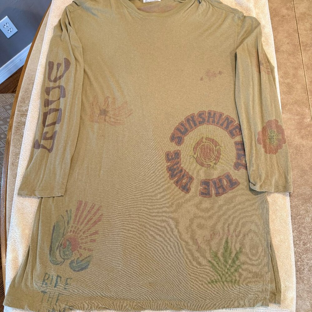 Free People We The Free Sunshine Graffiti Tunic Tee, size XL